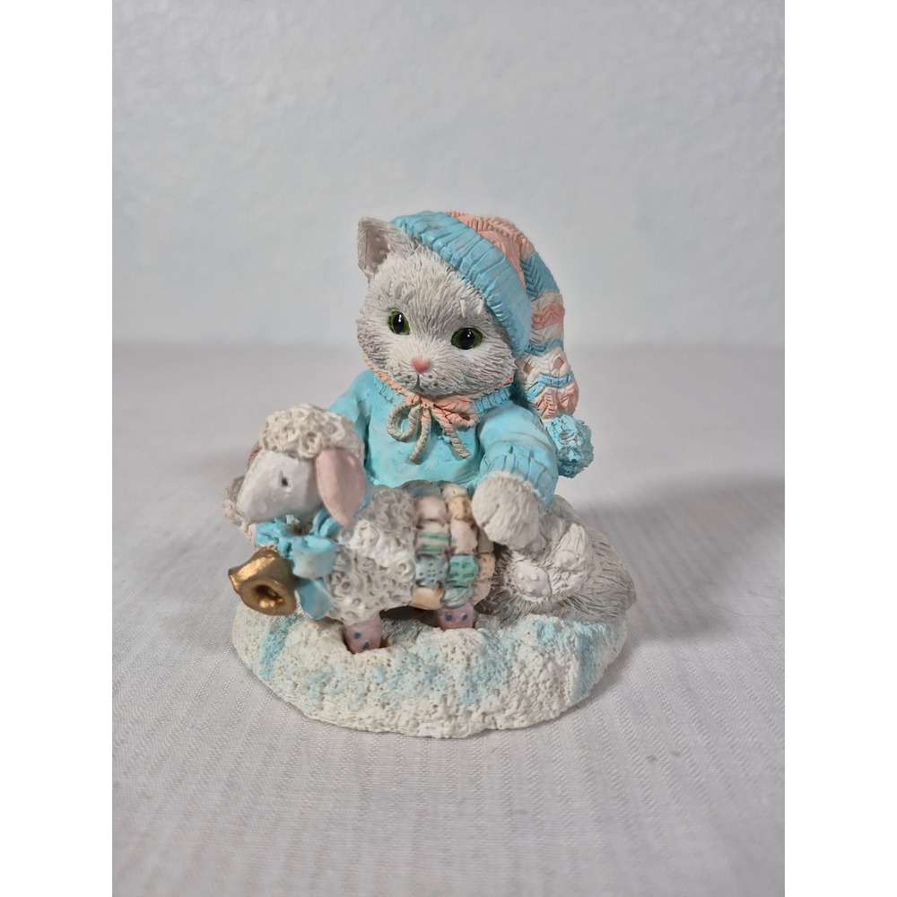 Calico Kittens "Ewe Warm My Heart" Figurine 1993 Cat with Sheep
